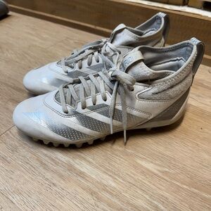 Silver and White Football Cleats